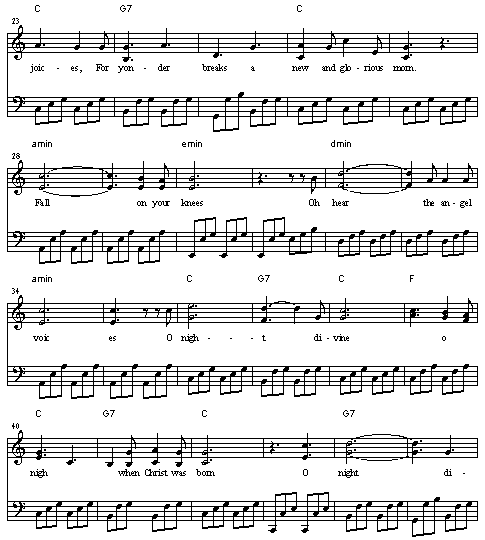 O Holy Night Chord Chart