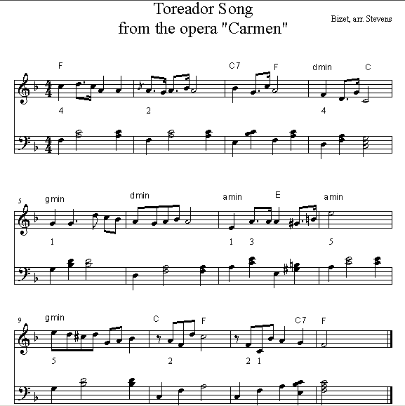 Toreador Song from Carmen by Bizet