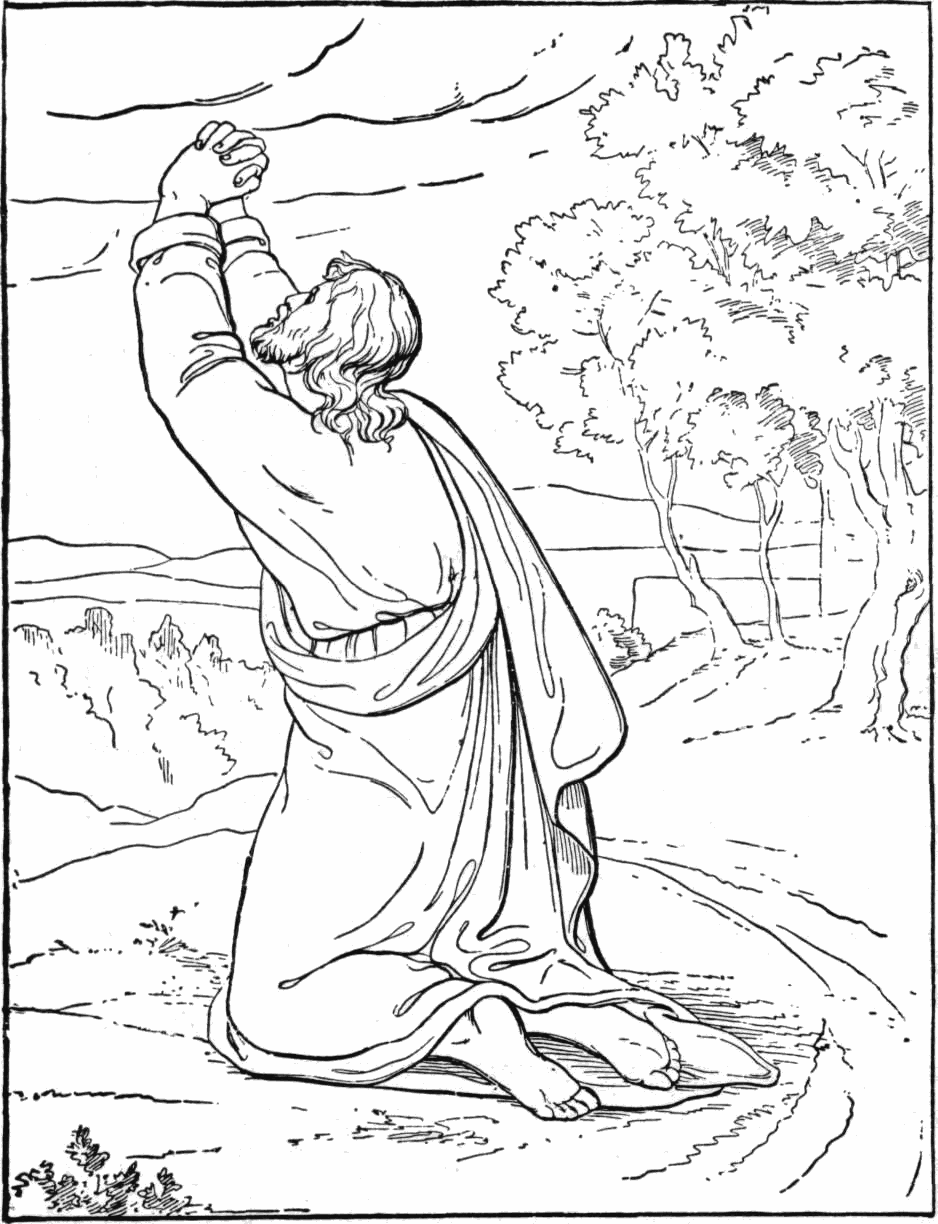 jesus in the garden of gethsemane coloring pages