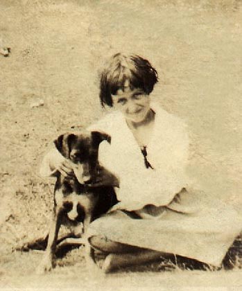 Vera and Ruler, her Pet Dog
