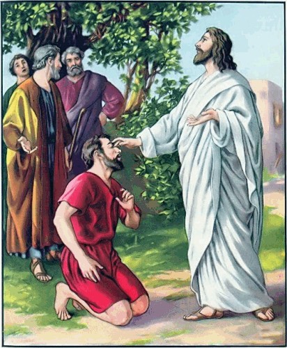 Jesus Heals the Blind Mute Man