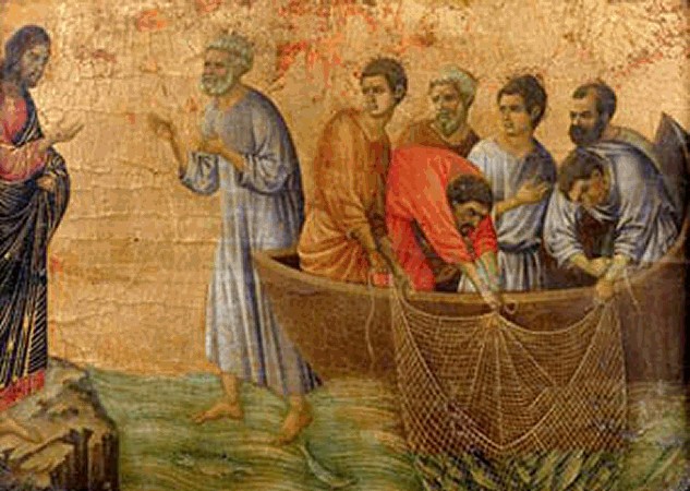 The Miraculous Catch of Fish by Duccio  14th Century